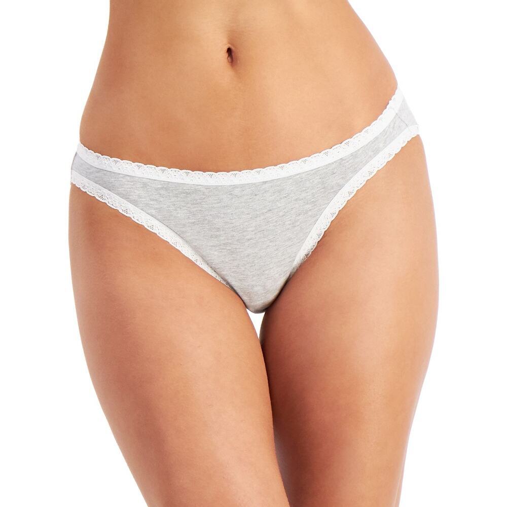 Jenni Lace Trim Bikini Underwear Panties Sleep Grey Heather NWT Plus Size XXL